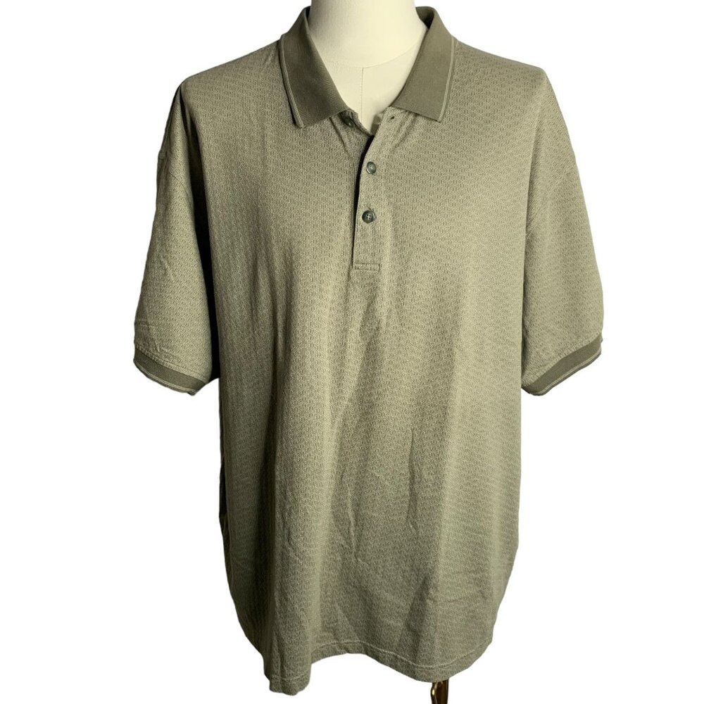 Vintage 90s Northwest Territory Naturals Polo Shirt 3X Green Short Sleeve Knit